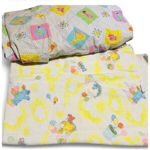 Vintage Sesame Street Set Receiving Blanket 30x40 Crib Sheet Big Bird Elmo